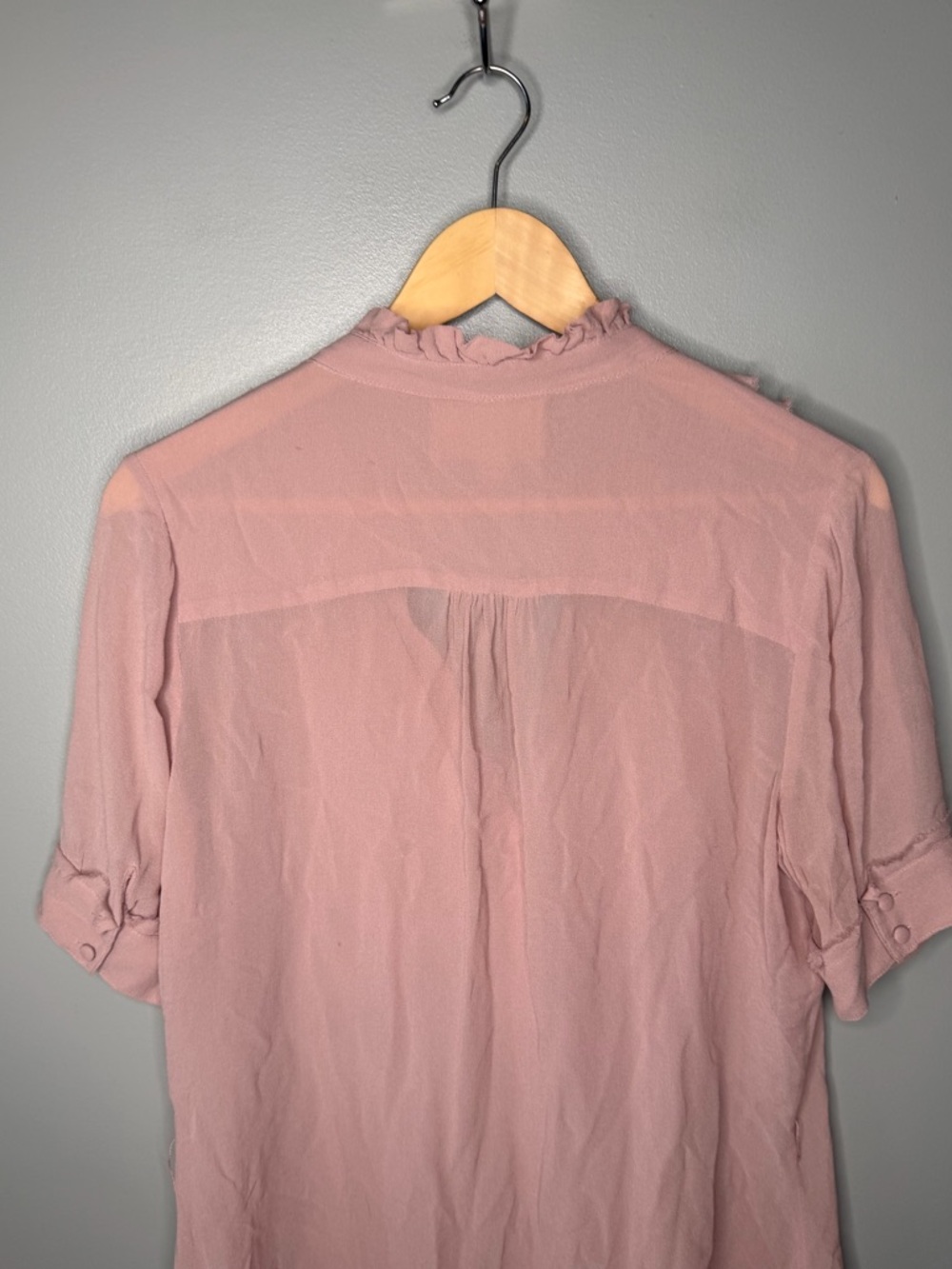 SOLD Project Alabama 100% Silk Dusty Rose Button Tunic - Picture 6 of 10